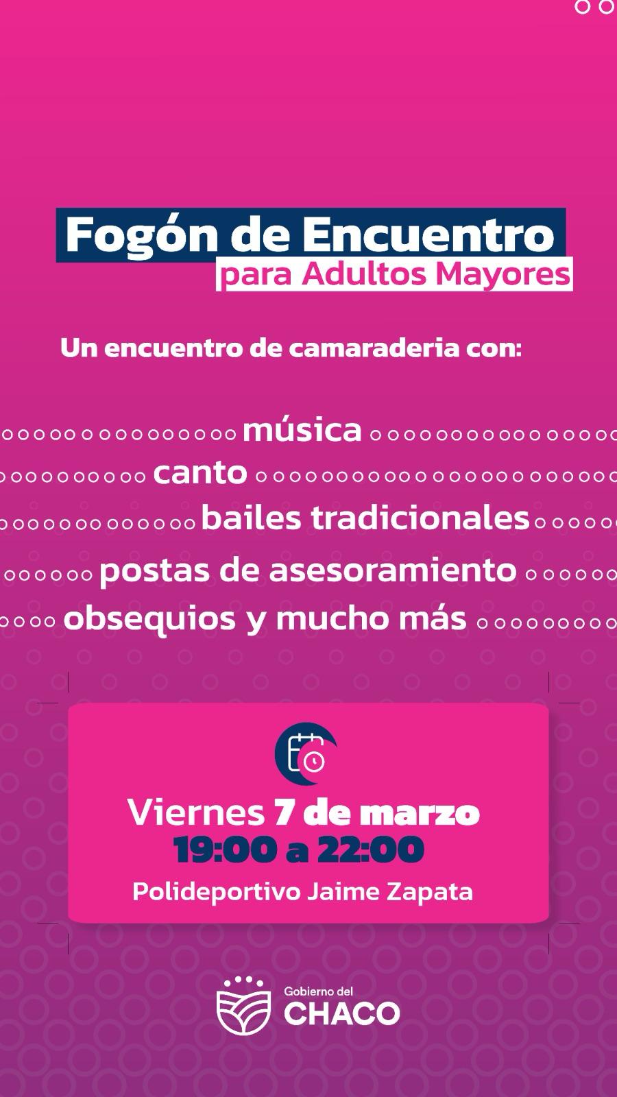 ESTE VIERNES SE REALIZARÁ UN ENCUENTRO PARA ADULTOS MAYORES EN EL JAIME ZAPATA