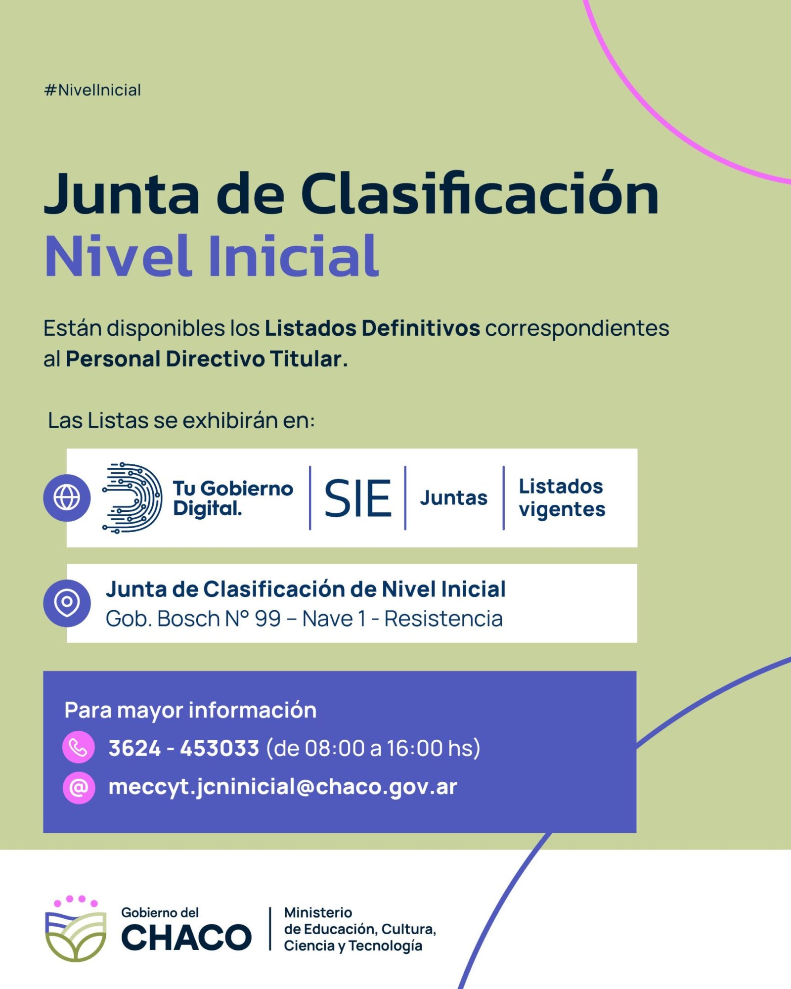 *NIVEL INICIAL: PUBLICAN LISTADOS DEFINITIVOS DE PERSONAL DIRECTIVO TITULAR*
