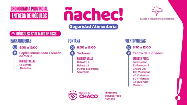 *ESTE MI&Eacute;RCOLES 27: CONTINUAR&Aacute; LA ENTREGA DE M&Oacute;DULOS ALIMENTARIOS &Ntilde;ACHEC EN EL &Aacute;REA METROPOLITANA*