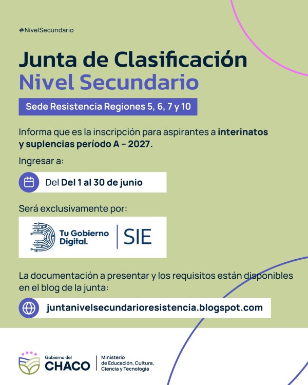 *NIVEL SECUNDARIO: ABRE LA INSCRIPCI&Oacute;N PARA INTERINATOS Y SUPLENCIAS DEL PER&Iacute;ODO &ldquo;A&rdquo; 2027*
