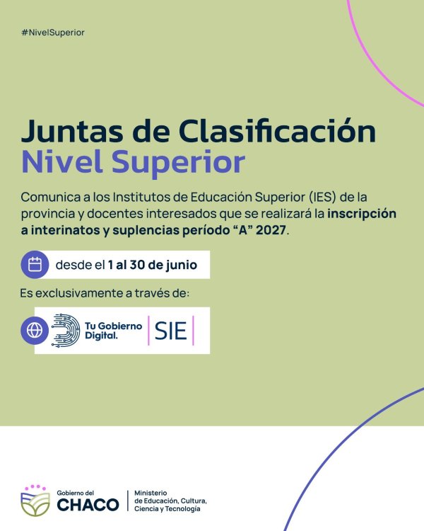 *NIVEL SUPERIOR: ABRE LA INSCRIPCI&Oacute;N A INTERINATOS Y SUPLENCIAS PARA EL PER&Iacute;ODO &ldquo;A&rdquo; 2027*
