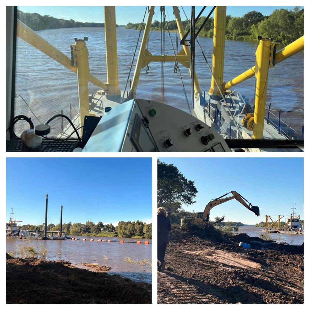 RIACHO BARRANQUERAS: YPF Y EL GOBIERNO PROVINCIAL AVANZAN EN EL DRAGADO EN LA ZONA DEL MUELLE DE DESCARGA DE LA PETROLERA