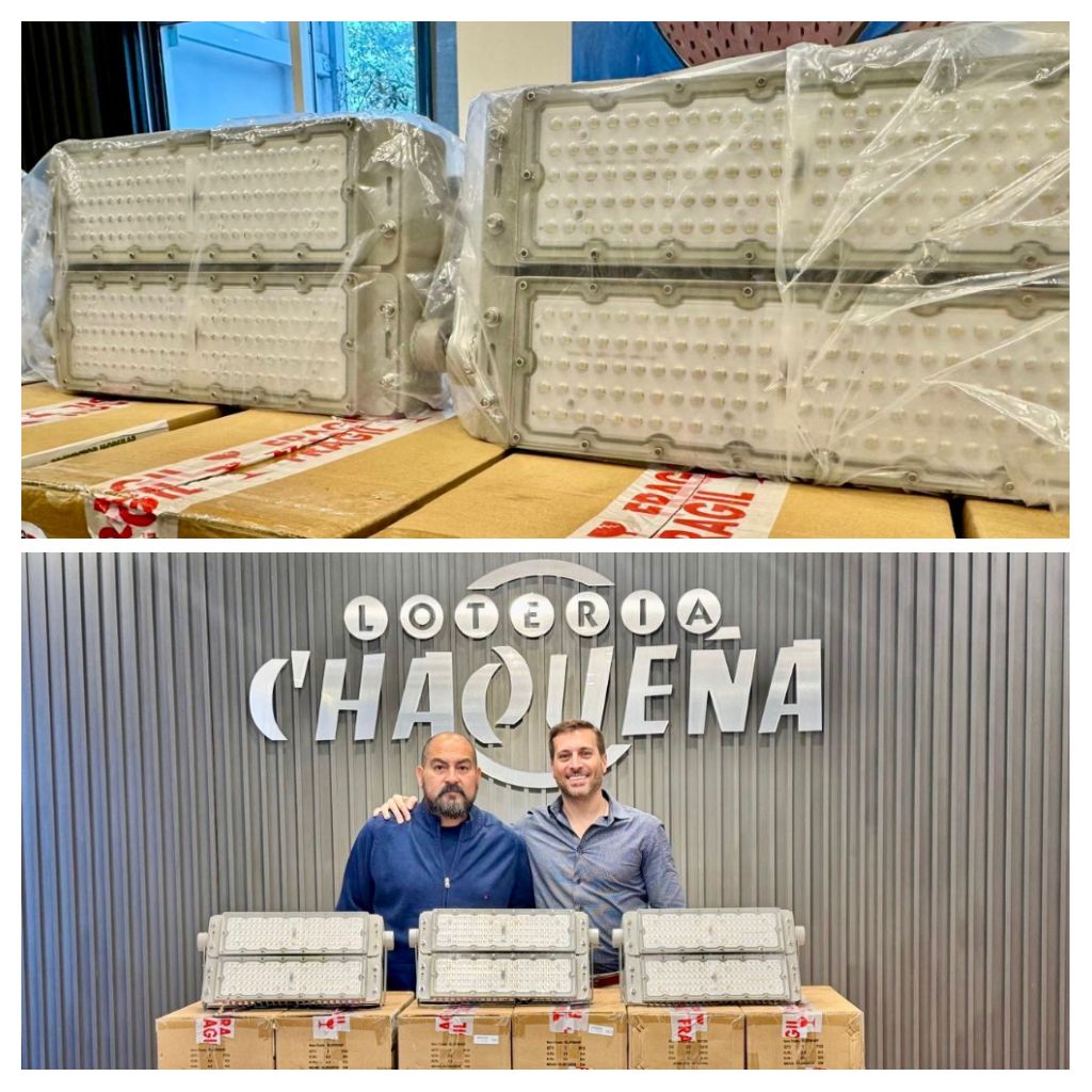 FORTALECIENDO EL DEPORTE: LOTERÍA CHAQUEÑA ENTREGÓ ILUMINACIÓN LED AL CLUB JUVENTUD DE EL SAUZALITO