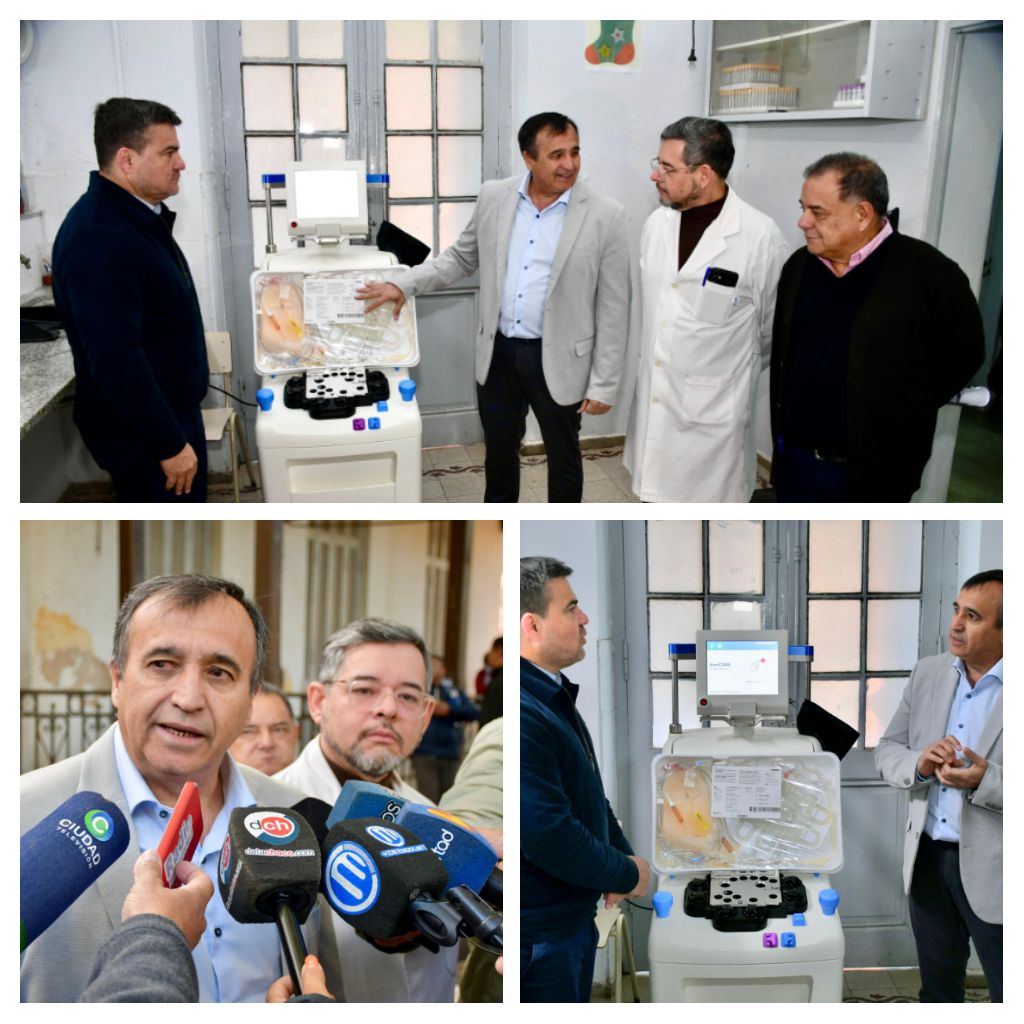 HOSPITAL PERRANDO: EL MINISTRO RODRÍGUEZ DESTACÓ EL SALTO DE CALIDAD CON EL NUEVO EQUIPO DE EXTRACCIÓN DE PLAQUETAS