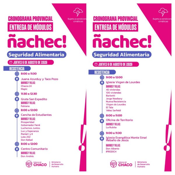  *Agenda oficial del Gobierno del Chaco*_ jueves 6 de agosto _