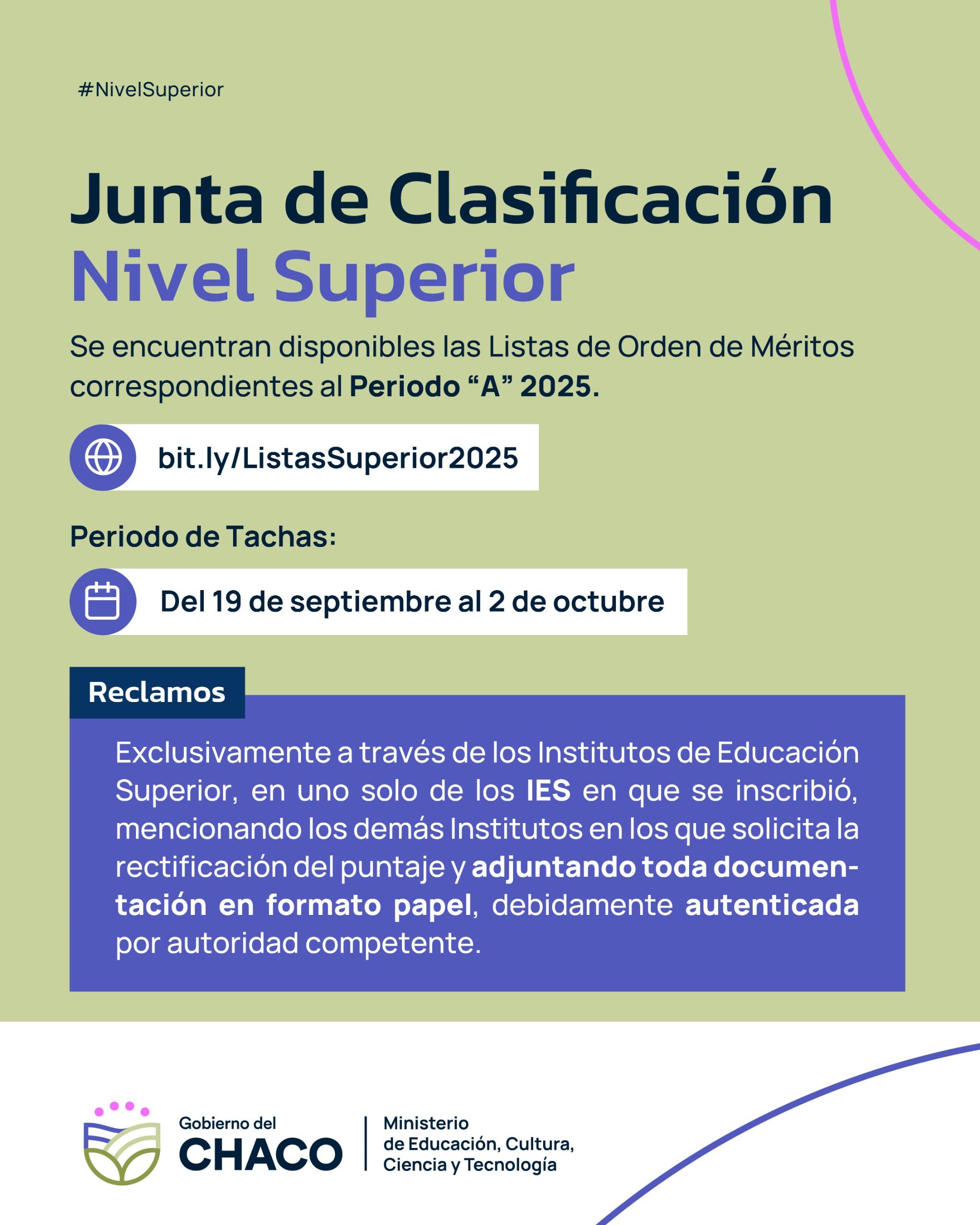 *INTERINATOS Y SUPLENCIAS EN NIVEL SUPERIOR: YA ESTÁN PUBLICADAS LAS LISTAS DE ORDEN DE MÉRITO*  