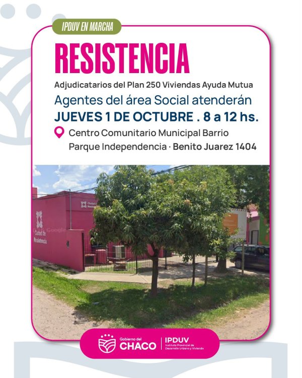 *IPDUV ACERCA UN OPERATIVO PARA AVANZAR EN LA OBTENCI&Oacute;N DE T&Iacute;TULOS DE PROPIEDAD EN PARQUE INDEPENDENCIA*