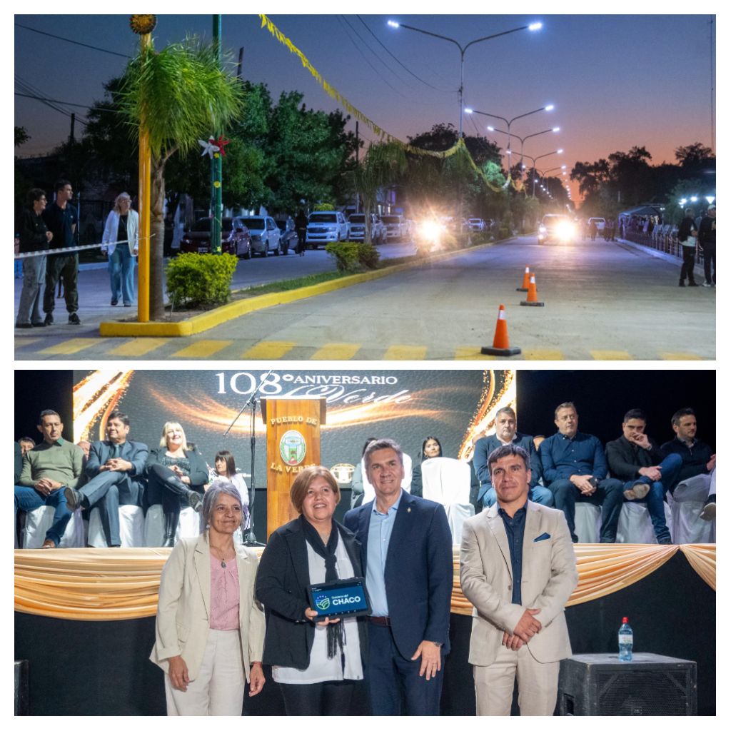 *el gobernador zdero acompaño el 108° aniversario de la verde y inauguró la pavimentación de la avenida principal *