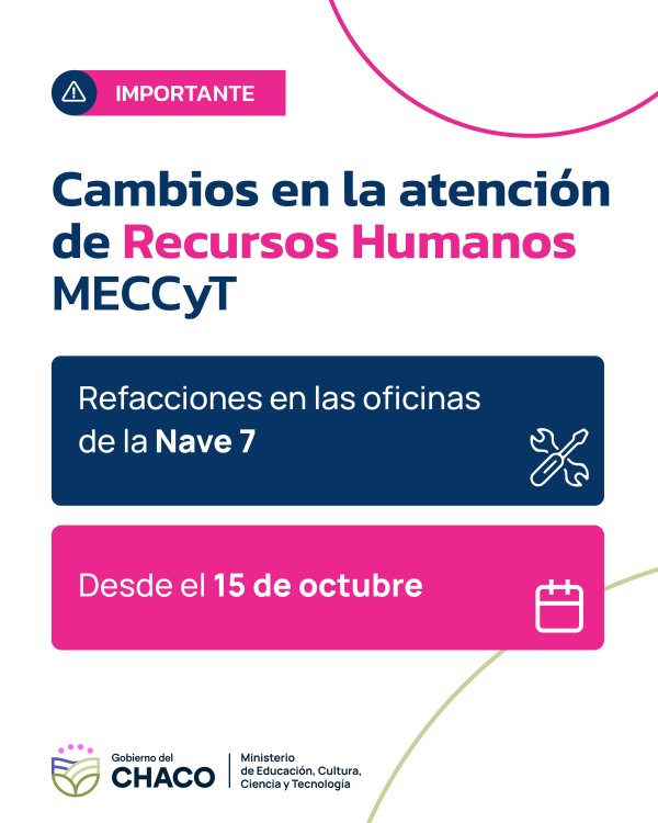 *POR REFACCIONES: DESDE HOY SE MODIFICA LA ATENCI&Oacute;N AL P&Uacute;BLICO EN LAS OFICINAS DE RECURSOS HUMANOS DE EDUCACI&Oacute;N*
