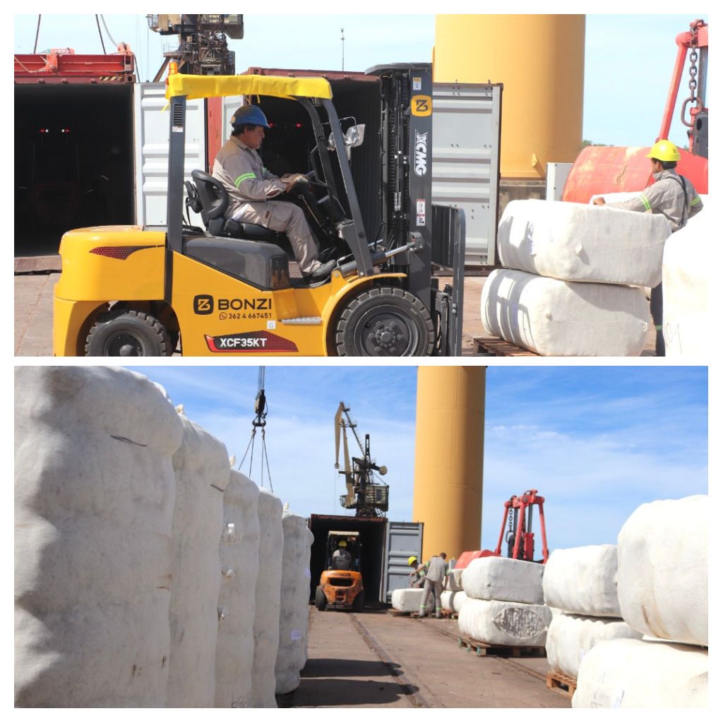 *EXPORTACIÓN DE FIBRA DE ALGODÓN CHAQUEÑO DESDE EL PUERTO DE BARRANQUERAS CON DESTINO A VIETNAM*  